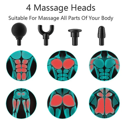 Revitalize Your Body with the Ultimate Electric Muscle Massager – Handheld Neck and Back Relief Tool with 4 Versatile Heads for Total Relaxation Anywhere!