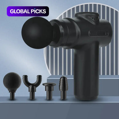 Revitalize Your Body with the Ultimate Electric Muscle Massager – Handheld Neck and Back Relief Tool with 4 Versatile Heads for Total Relaxation Anywhere!