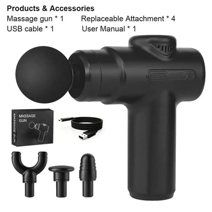 Revitalize Your Body with the Ultimate Electric Muscle Massager – Handheld Neck and Back Relief Tool with 4 Versatile Heads for Total Relaxation Anywhere!